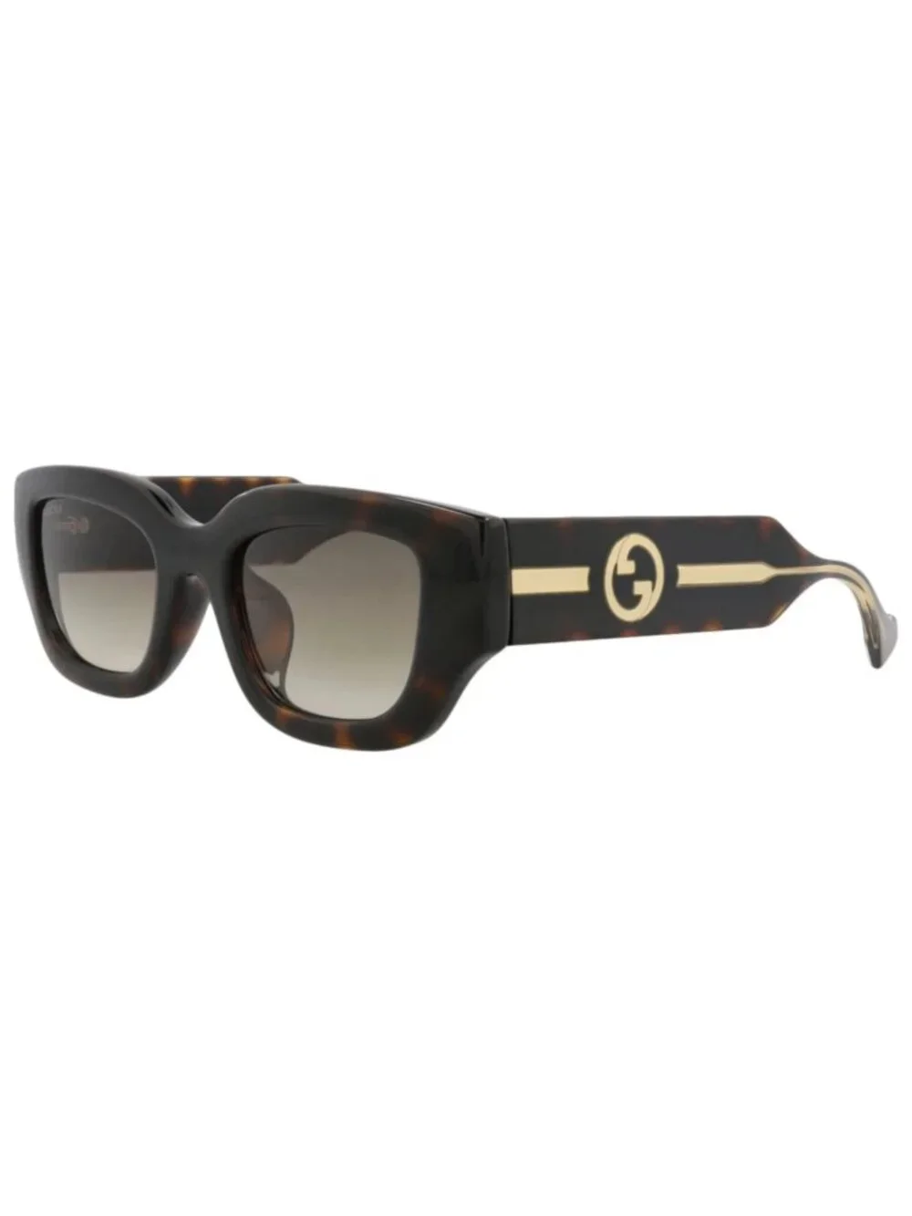 New Gucci Women's Sunglasses Cat Eye Injection Frame Havana Crystal Brown
